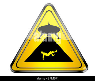 Fun-UFO-Warnschild. Stockfoto