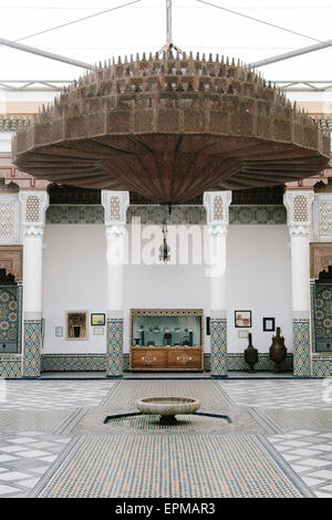 Innenhof des Musee de Marrakech, Marrakesch, Marokko Stockfoto