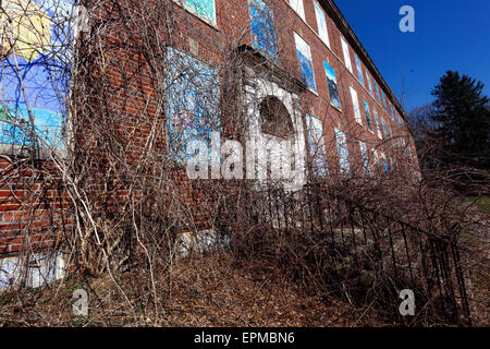 Kunstwerk auf Seite der verlassenen Nervenklinik Kings Park Long Island New York Stockfoto