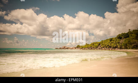 Retro-Stil Bild des tropischen Insel Strand Stockfoto