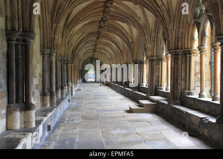 Die Klöster in Norwich Cathedral, Kalkstein gebaut, Norwich, Norfolk, Großbritannien Stockfoto