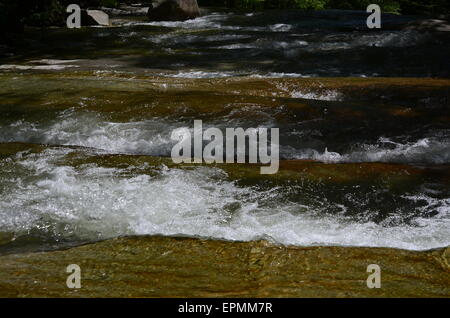 Wasser Kaskadierung über glatten Steinen Stockfoto