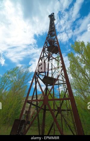 Leichte Mast Fußballstadion Stockfoto