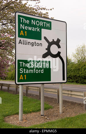 Nord/Süd-Autobahn-Schild Stockfoto