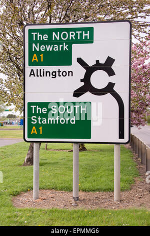 Nord/Süd-Autobahn-Schild Stockfoto