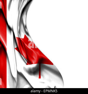 Kanada, wehende seidig Flagge isoliert auf weißem Hintergrund Stockfoto