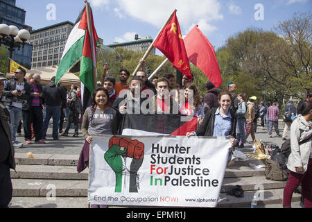 Union Square wird ein Treffpunkt für Menschen, die verschiedenen sozialen & politische Besorgnis einschließlich Einwanderer und Arbeiter Stockfoto