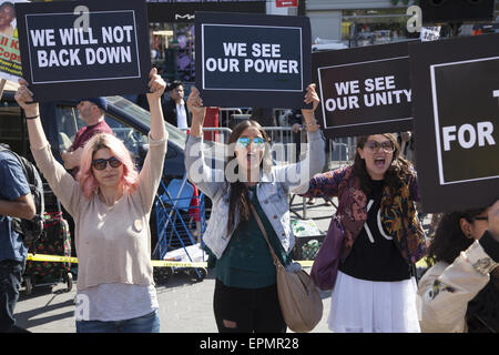 Union Square wird ein Treffpunkt für Menschen, die verschiedenen sozialen & politische Besorgnis einschließlich Einwanderer und Arbeiter Stockfoto