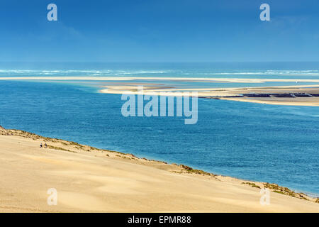 Blick von der Düne von Pilat (aka Düne von Pyla) von d ' Arcachon, Frankreich, Europa Stockfoto