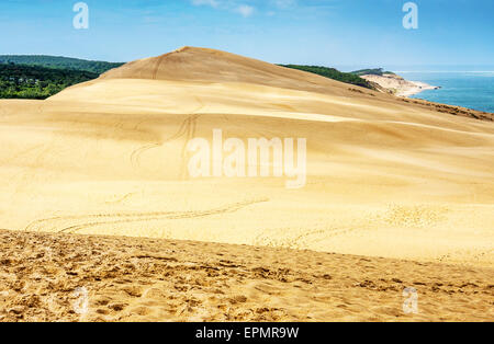 Blick von der Düne von Pilat (aka Düne von Pyla) von d ' Arcachon, Frankreich, Europa Stockfoto