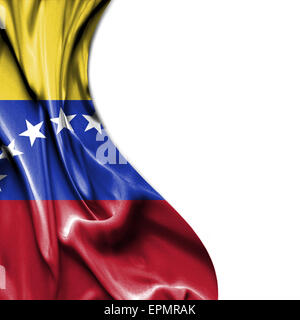 Venezuela winken seidig Flagge isoliert auf weißem Hintergrund Stockfoto