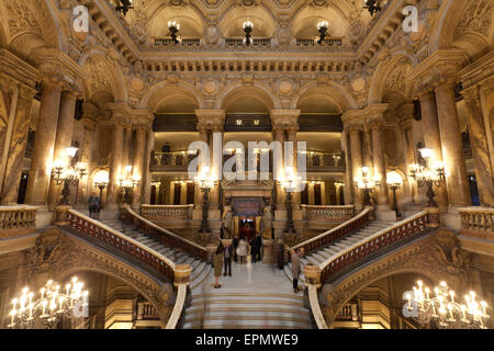 Das Grand Staircase Palais Garnier, Paris, Frankreich. Stockfoto