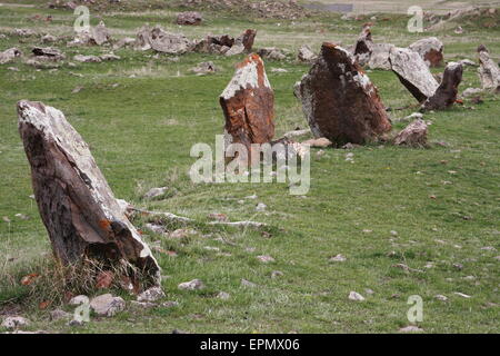 Zorats Karer oder Karahunj ist Artificual prähistorische Bau in Armenien auch bekannt als Armee Steinen Stockfoto