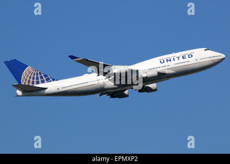 Frankfurt, Deutschland - 17. September 2014: A United Airlines Boeing 747 Jumbo Jet mit der Registrierung N171UA ausziehen aus Fra Stockfoto