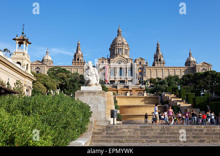 Spanien, Katalonien, Barcelona, nationalen Palast Palau Nacional, Montjuic, Katalonien nationalen Museum der Kunst MNAC, Stockfoto