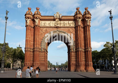 Arc de Triomf, Barcelona, Katalonien, Spanien - del Triumphbogen Stockfoto