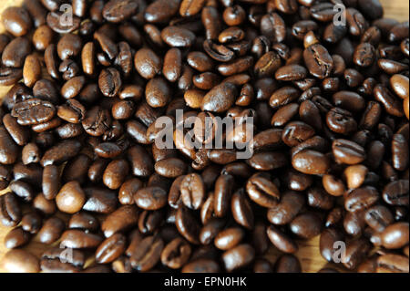 Studio hautnah Schuss voll gerösteter Kaffee Bohnen Stockfoto