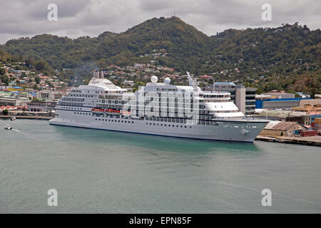 Seven Seas Navigator Kreuzfahrtschiff angedockt in St. Lucia Stockfoto