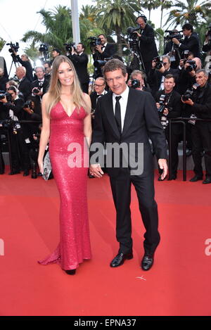 Nicole Kempel und Antonio Banderas/Teilnahme an der Red Carpet Premiere SICARIO/68th Cannes Film Festival/Festival de Cannes 2015/19.05.2015/picture Allianz Stockfoto