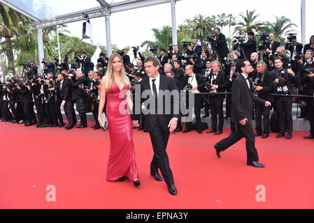 Nicole Kempel und Antonio Banderas/Teilnahme an der Red Carpet Premiere SICARIO/68th Cannes Film Festival/Festival de Cannes 2015/19.05.2015/picture Allianz Stockfoto