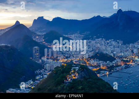Blick auf Rio von Pao de Acucar, Zuckerhut, Rio de Janeiro, Brasilien, Rio De Janeiro Stockfoto