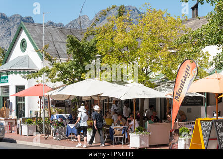 Franschhoek Bistro Cafe, Hugenotten Road, Franschhoek, Cape Winelands District, Provinz Western Cape, Südafrika Stockfoto