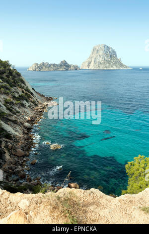 Ibiza Es Vedra und Vedranell von Küste Stockfoto