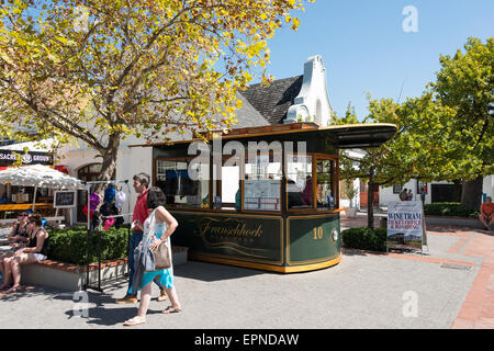 Franschhoek Wine Straßenbahn Büro, Huguenot Rd, Franschhoek, Cape Winelands District, Provinz Western Cape, Südafrika Stockfoto