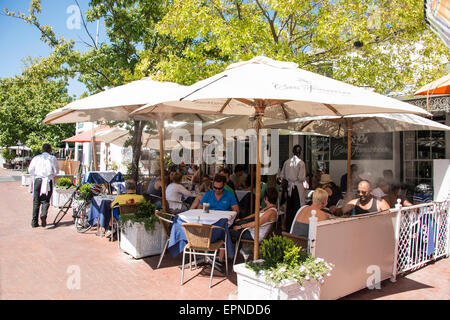 Franschhoek Bistro Cafe, Hugenotten Road, Franschhoek, Cape Winelands District, Provinz Western Cape, Südafrika Stockfoto