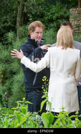 Seine königliche Hoheit Prinz Harry besucht die Sentebale "Hope and Vunerabliity" Garten am RHS Chelsea Stockfoto