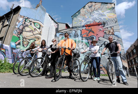 Brighton führt 12. Mai 2015 - Carlo Raffa Radfahrer auf eines seiner Brighton-Bike-Touren durch die Stadt Stockfoto