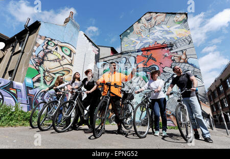 Brighton führt 12. Mai 2015 - Carlo Raffa Radfahrer auf eines seiner Brighton-Bike-Touren durch die Stadt Stockfoto