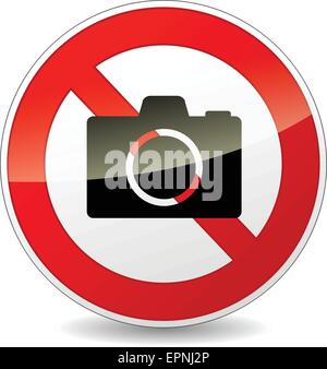 Außenillustration keine Fotografie Zeichen isoliert auf weißem Hintergrund Stock Vektor