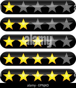 Abbildung der rating-Sterne Symbole Design Sets Stock Vektor