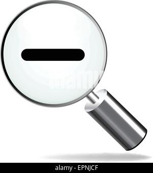 Abbildung der Lupe Zoom Moins Symbol auf weißem Hintergrund Stock Vektor
