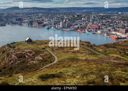 Blick auf St. John's, Neufundland, Kanada vom Signal Hill Stockfoto