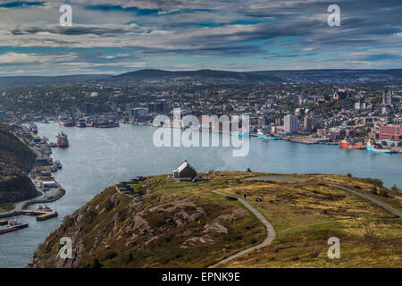 Blick auf St. John's, Neufundland, Kanada vom Signal Hill Stockfoto