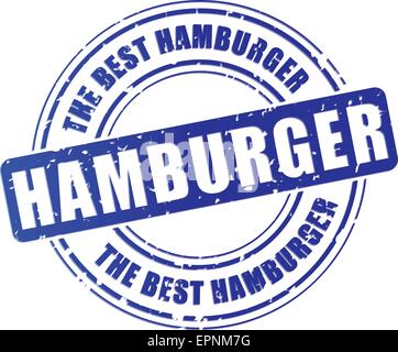 Illustration des Hamburger blauer Stempel Design-Ikone Stock Vektor