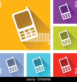 Abbildung des flachen Designs stellen Icons für Handy Stock Vektor