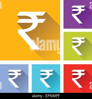 Abbildung des flachen Designs stellen Icons für Rupie Stock Vektor