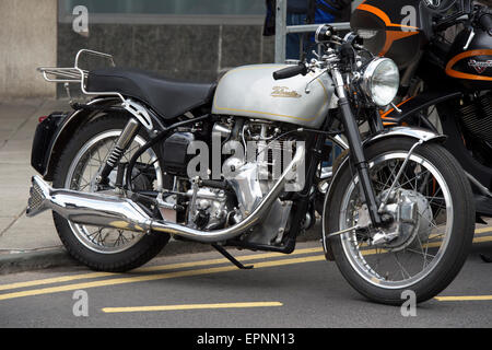 Oldtimer Velocette Venom Thruxton Motorrad. Klassische britische Fahrrad Stockfoto