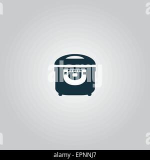 Elektrischer Herd Symbol auf grauem Hintergrund. Stock Vektor