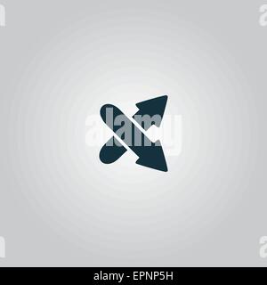 Zwei Pfeile. Wegweiser. Flache Design-Stil Stock Vektor