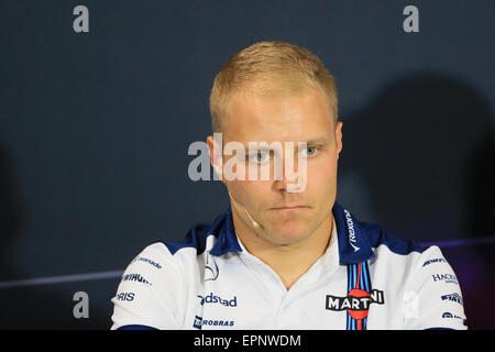 Monte Carlo, Monaco. 20. Mai 2015. Fahrer-Pressekonferenz vor Monaco F1 Grand Prix Wochenende. Williams Martini Racing Fahrer Valtteri Bottas Donnerstag Fahrer auf der Pressekonferenz Credit: Action Plus Sport/Alamy Live News Stockfoto