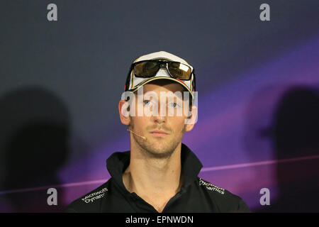 Monte Carlo, Monaco. 20. Mai 2015. Fahrer-Pressekonferenz vor Monaco F1 Grand Prix Wochenende. Lotus F1 Team Pilot Romain Grosjean Donnerstag Fahrer auf der Pressekonferenz Credit: Action Plus Sport/Alamy Live News Stockfoto