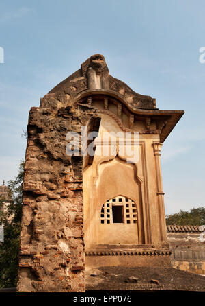 Detail der Dauji Ki Kothi in Orchha. Madhya Pradesh. Indien. Stockfoto