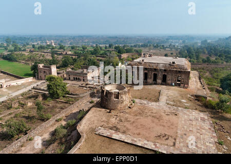 Blick auf alte Ruinen von Jahangir Mahal oder Orchha Palast Zitadelle und Garnison befindet sich in Orchha. Madhya Pradesh. Indien Stockfoto