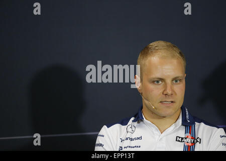 Monte Carlo, Monaco. 20. Mai 2015. VALTTERI BOTTAS Finnlands und Williams Martini Racing spricht auf der Pressekonferenz von der 2015 Formel 1 Grand Prix von Monaco in Monte Carlo, Monaco. Bildnachweis: James Gasperotti/ZUMA Draht/Alamy Live-Nachrichten Stockfoto