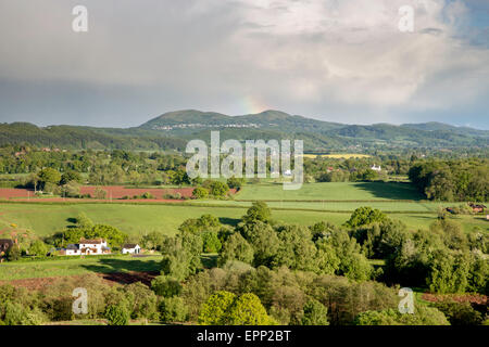 Malvern Hills von Bringsty häufig in Frühling, Herefordshire, England, UK Stockfoto