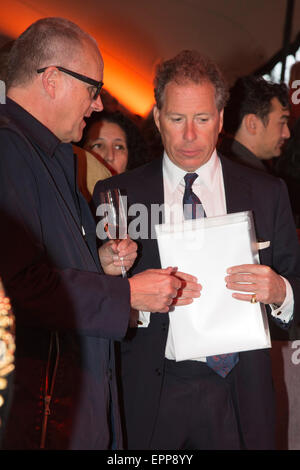 London, UK. 20. Mai 2015. Im Bild: David Armstrong-Jones, Viscount Linley, auch bekannt als David Linley Attens die Eröffnung der Foto-Londoner Kunstmesse von Boris Johnson im Somerset House. Die Messe ist vom 21. bis 24. Mai 2015 für die Öffentlichkeit geöffnet. Als die größte und wichtigste neue Fotografie Messe jemals in London inszenierte gefeiert. Es vereint mehr als 70 Galerien und bietet Vorträge, Vorführungen und Darbietungen. Stockfoto